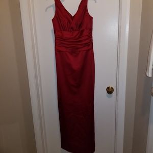 David's Bridal Formal Gown Satin Crimson Size 2
